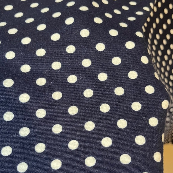 Allison Brittney Women Dress Size 3X Blue Round Neck White Polka Dot Stretch - Picture 3 of 6